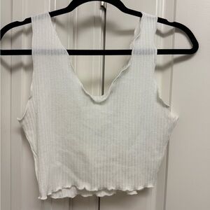 SHEIN White Ribbed Tank Top